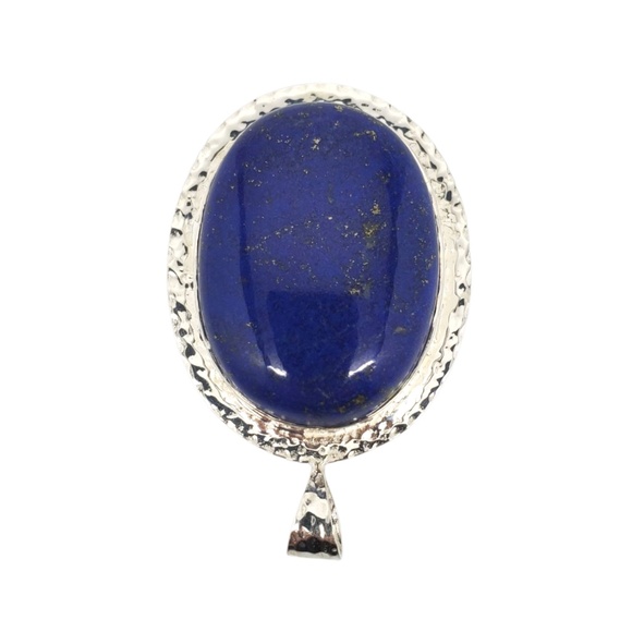 Sterling Silver Large Oval Lapis Lazuli Pendant #21221 - Picture 4 of 7